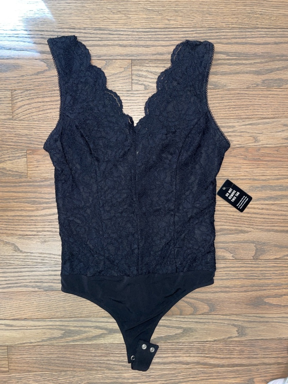 Express S Black Lace V-Neck Bodysuit - Women Tops NWT